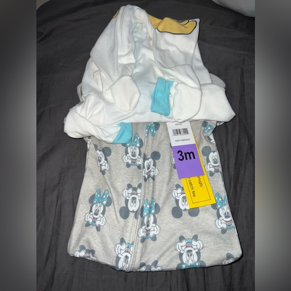 Disney Baby 2 pack Zipper Up Sleeper New With Tags 3 Month - Picture 2 of 4